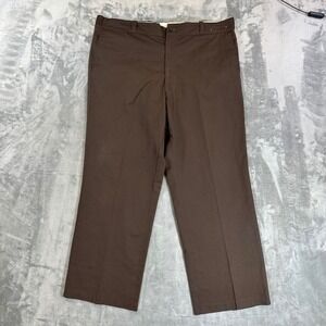 Vintage Sears Perma-Prest Pants Men's Size 42x29 Brown Work Trousers‎ Chino